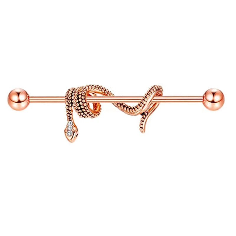 316L Surgical Steel Industrial Barbell Earrings Heart Arrow for Women Men Helix Conch Cartilage Piercing Jewelry 38mm 14g Bar