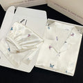 Women's Pajama Set Spring Summer 2 Piece Print Butterfly Pyjama Faux Silk Satin Sleepwear Short Sleeve Pijama Mujer Pjs Homewear