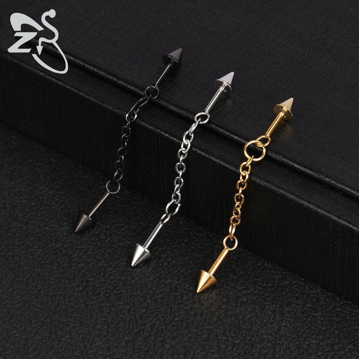 ZS 1 Piece 14/16G Stainless Steel Long Industrial Barbell Ring 22-52MM Butterfly Cat Cartilage Helix Earring Piercings Jewelry