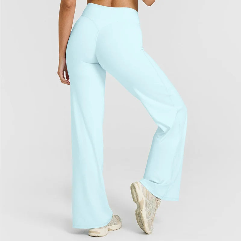 VEQKING Soft Active Women Yoga Pants Strait-leg Yoga Pilates Trousers Naked Feel Gym Fitness Peach Hip Outfits Loose Fit Bottoms