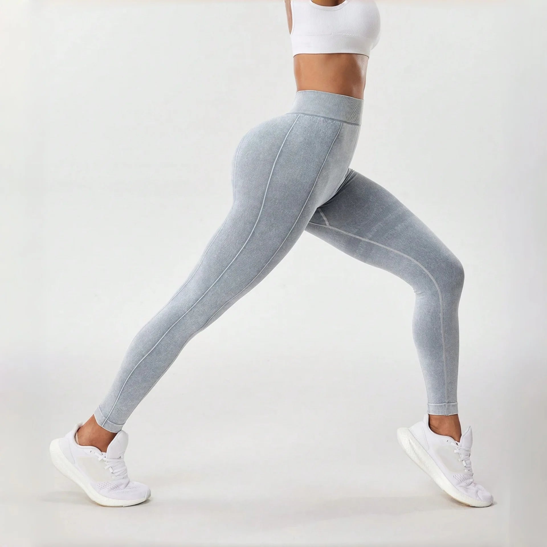 Muyao Seamless V-Waist Sand-Washed Yoga Pants Women's Breathable Butt-Lifting High Elasticity Tight Fitness Nine-Piece Pants