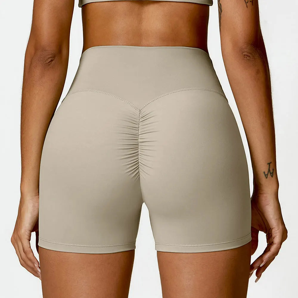 Women Sports Short Yoga Legging Shorts Squat Proof High Waist Fitness Tight Shorts Cycling Running Push Up Workout Gym Shorts