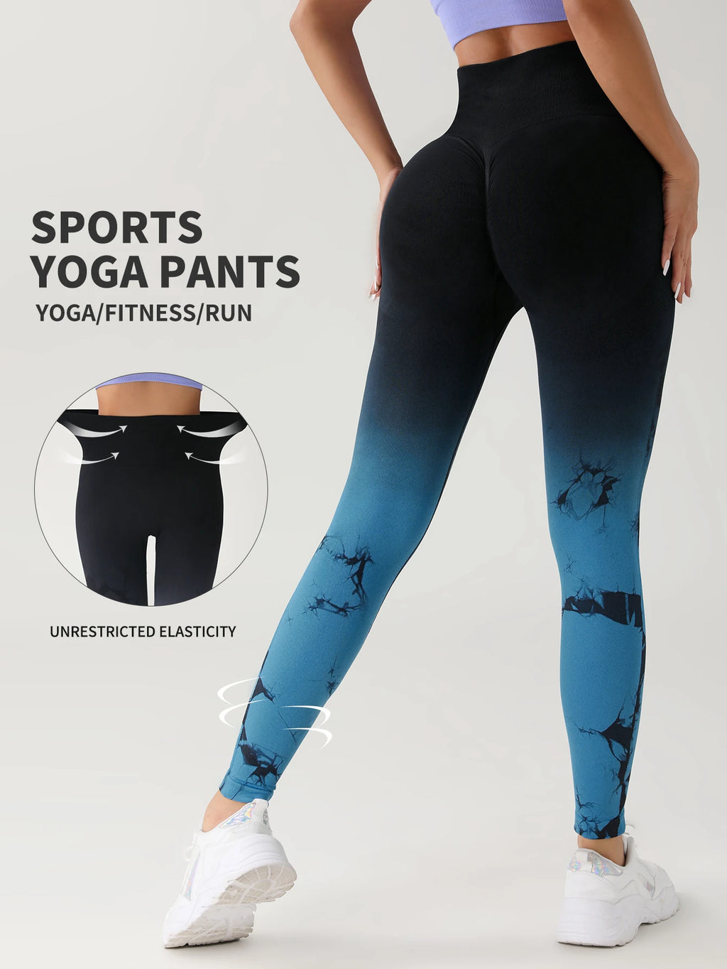 CZGUKE New Tie Dye Yoga Pants Sport Leggings Women Seamless High Waist Push Up Woman Tights Fitness Workout Leggins Gym Clothing