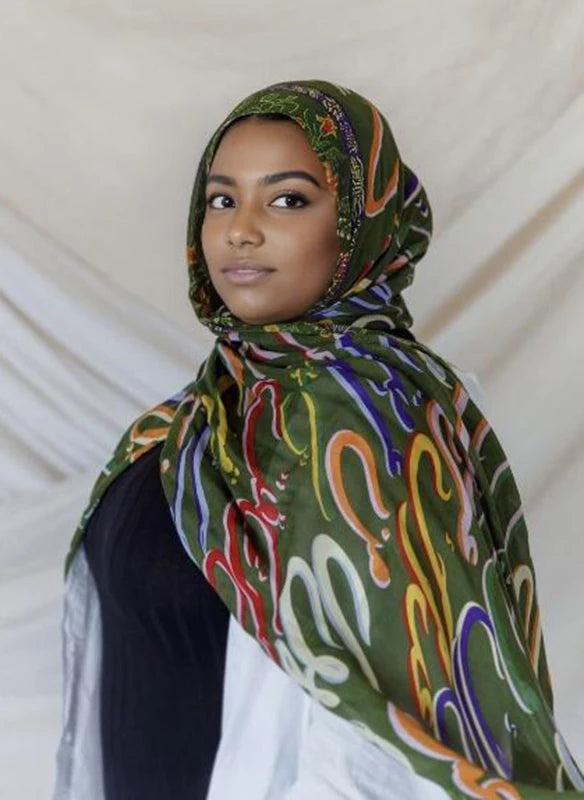1Pcs Ramadan Hijab Leopard Print Women Bohemian Watercolor Soft Muslim Hijabs Floral Breathable Shawl Wrap Scarf Headscarf Warm