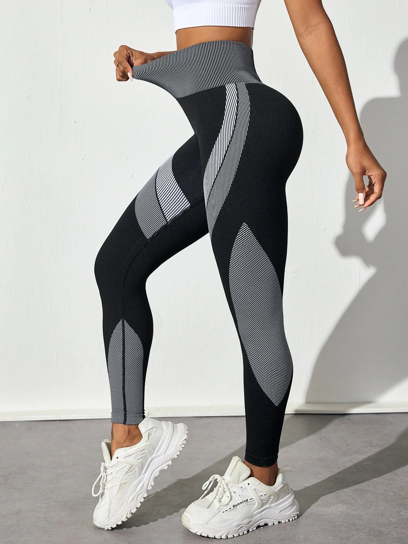 Women's Seamless Yoga Leggings Color Block High Waisted Soft&Stretchy Breathable Scrunch Butt Lifting Gym Sports Workout Pants