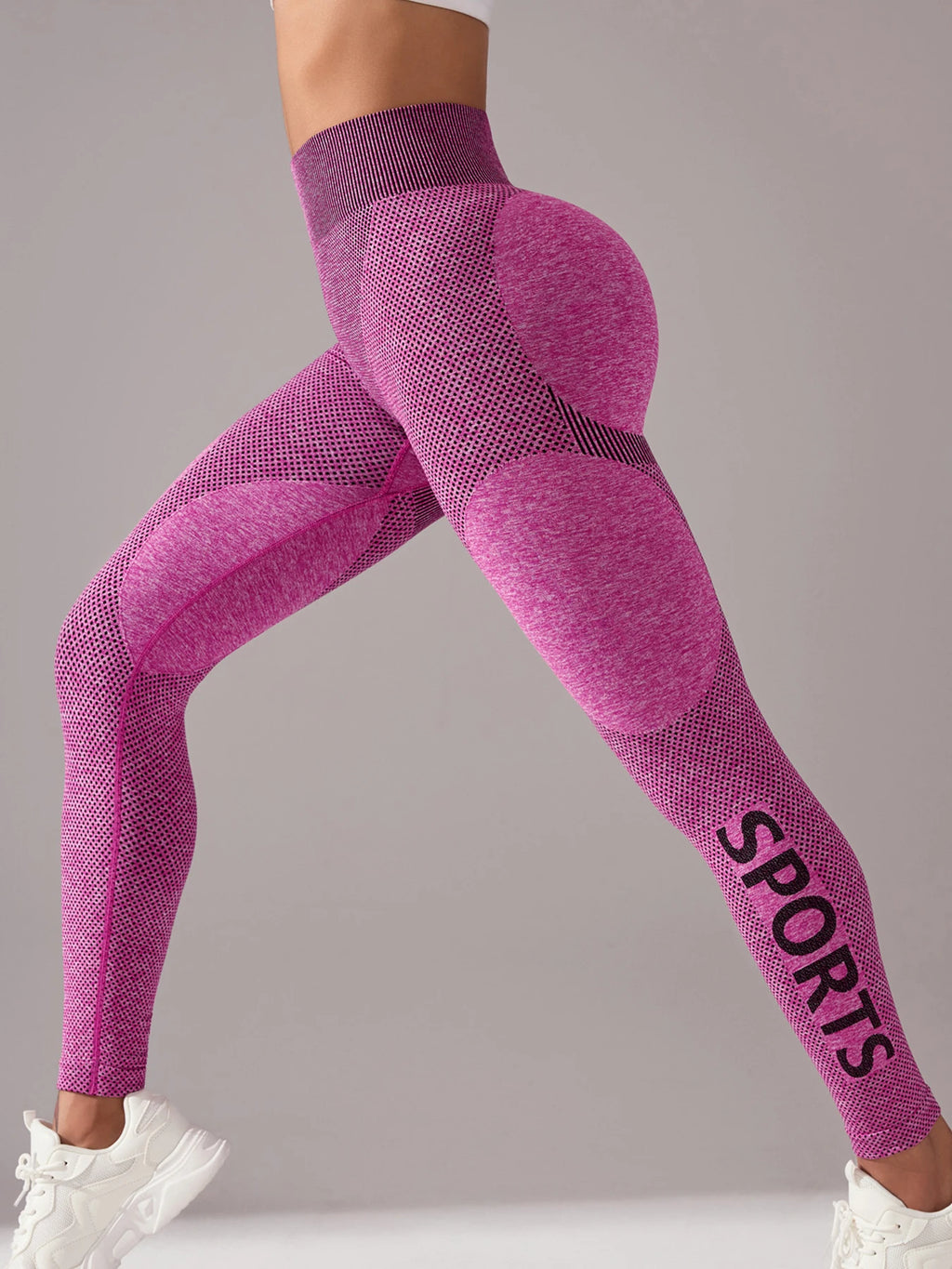 Women's Fashion Yoga Pants Solid Color Contrast Print Seamless High Waist Running Fitness Sports Leggings For Women