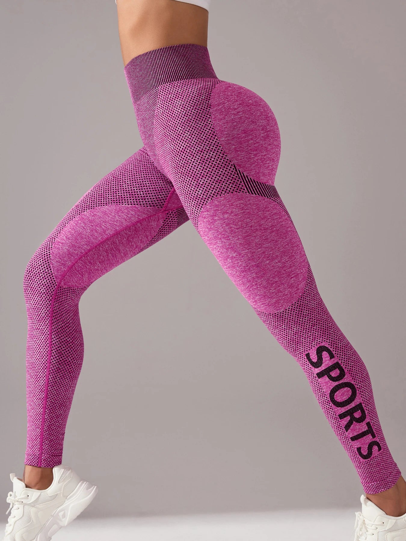 Women's Fashion Yoga Pants Solid Color Contrast Print Seamless High Waist Running Fitness Sports Leggings For Women