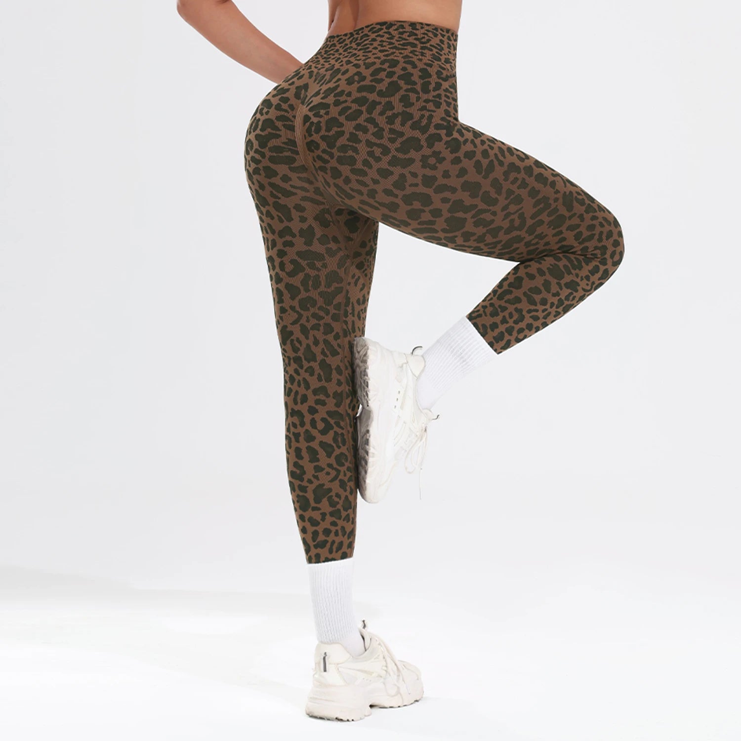 Leopard Print Seamless Yoga Pants High Waist Tummy Control Butt Lifting Sports Leggings Leggings Workout Tights for Women