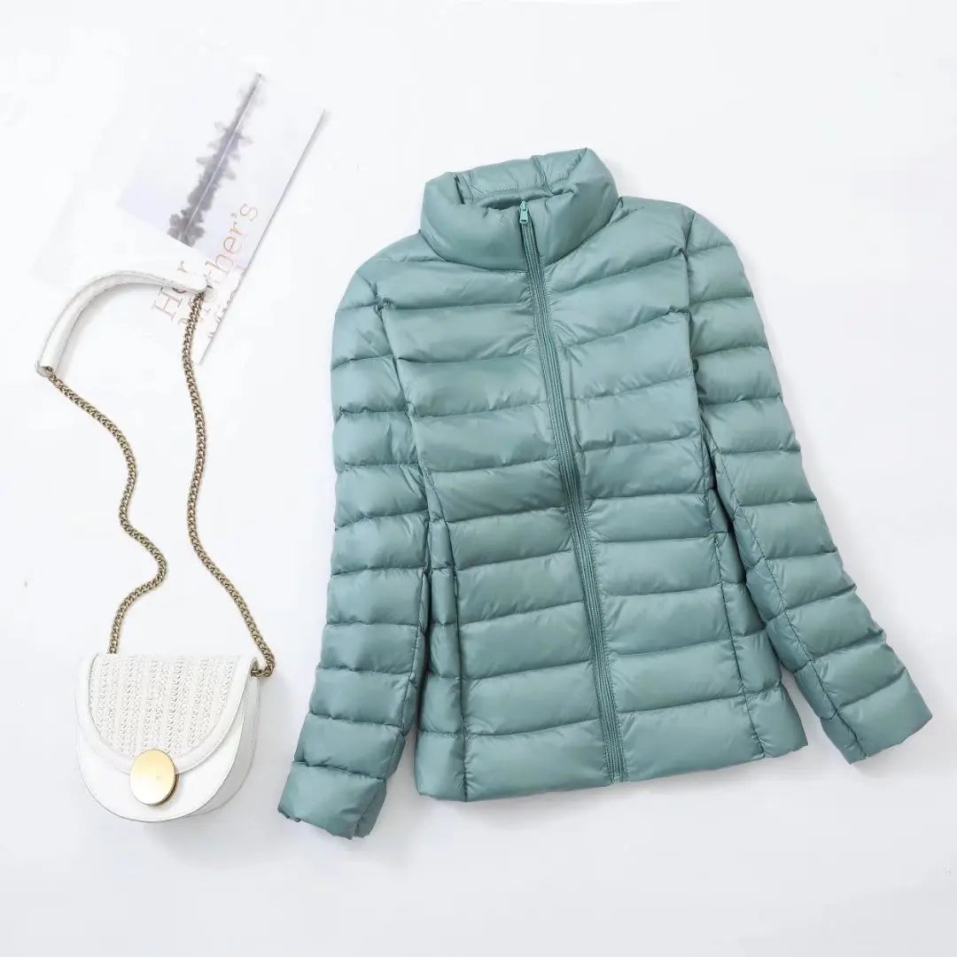 30 Colors Women Fashion Hoodid Short Puffer Jackets 2023 New Arrivals Autumn Winter Female White Duck Down Korean Slim Fit  Coat