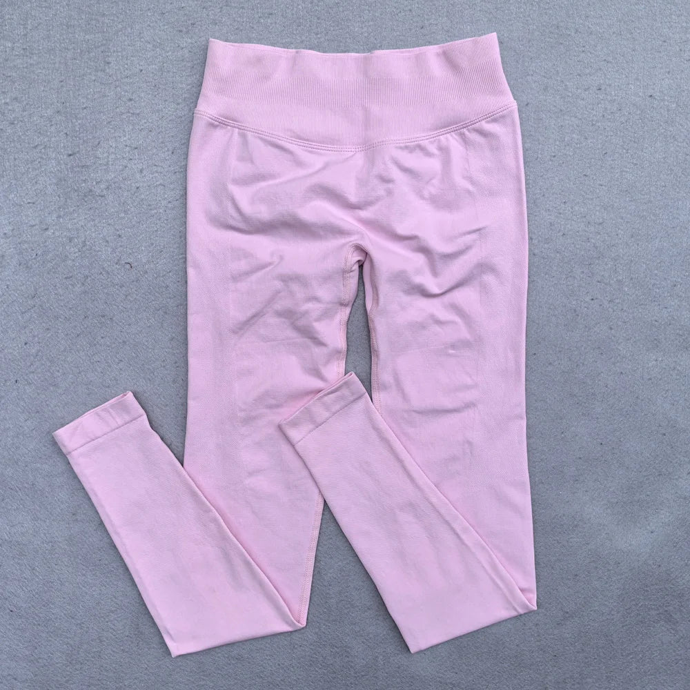 Leggings Women Scrunch Seamless Yoga Leggings Gym Sports Pants Low Ribbed Band High Stretch Fitness Outfit Workout Tights