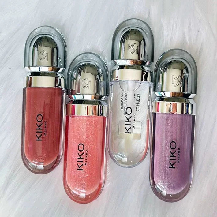 Kiko 3D Hydra LipGloss Non-fading Waterproof Blusher Moisturizing Shimmer Makeup Lip Gloss Lipstick Brun Rose Pearly Mauve Liner
