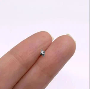 CANNER 1PC 925 Sterling Silver Eight-pointed Star CZ Piercing Earring For Women Ins Tassel Chain Earring Goldfish Jewelry Gift