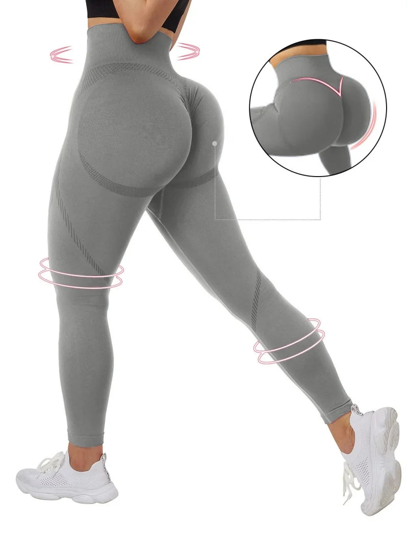 Seamless Butt Lifting Workout Leggings For Women High Waist Yoga Compression Tights Gym Pants
