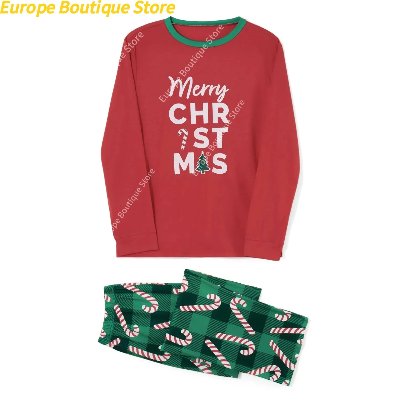 Mom Dad Kids Christmas Print Pajamas Set 2 Piece Pyjama Xmas Family Look Sleepwear Xmas Family Matching Outfits Pjs Loungewear