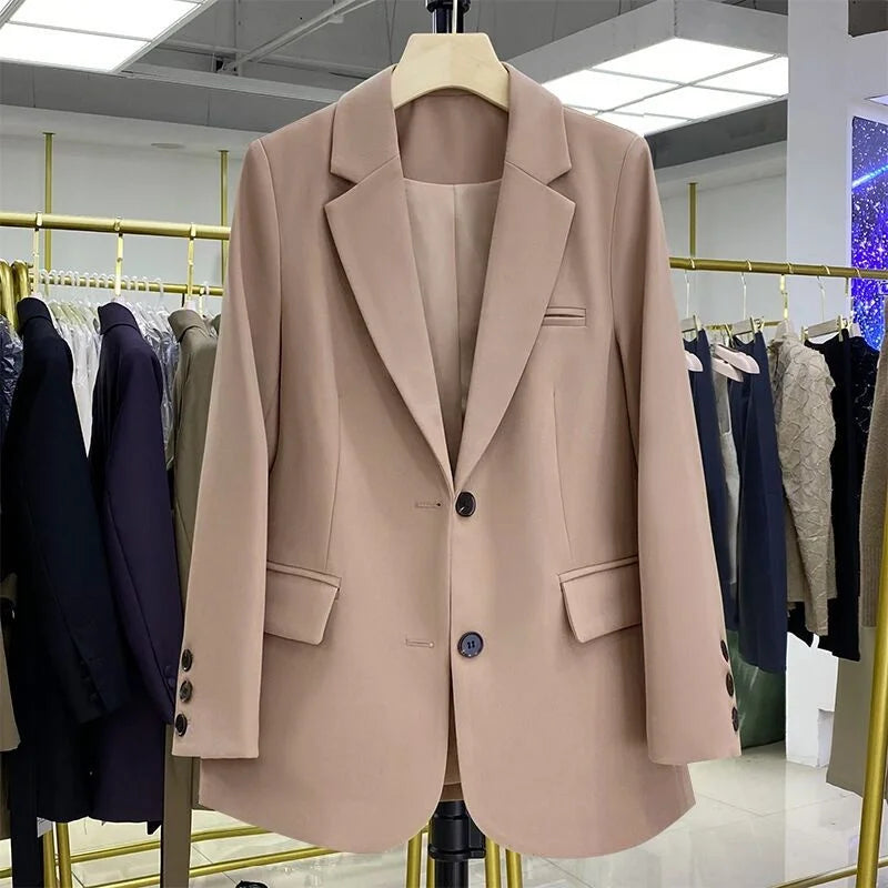 2026 New Blazer Women Coat Spring New Office Lady Blazer Womens Vintage Casual Loose Korean Version Small Suit Jacket 20 Colors