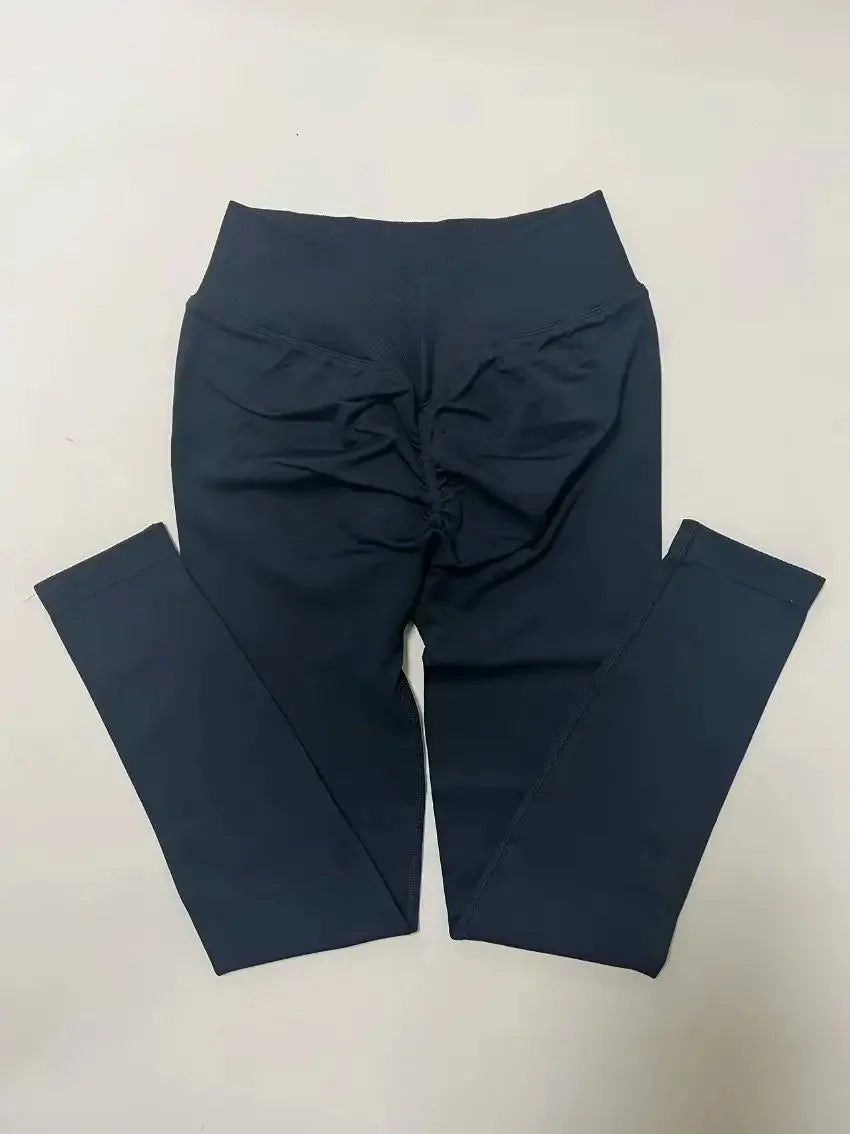 New Seamless Fitness Yoga Pants No Awkward Lines Peach Butt V Back Tight Sports Long Trousers for Women Comfortable Breathable