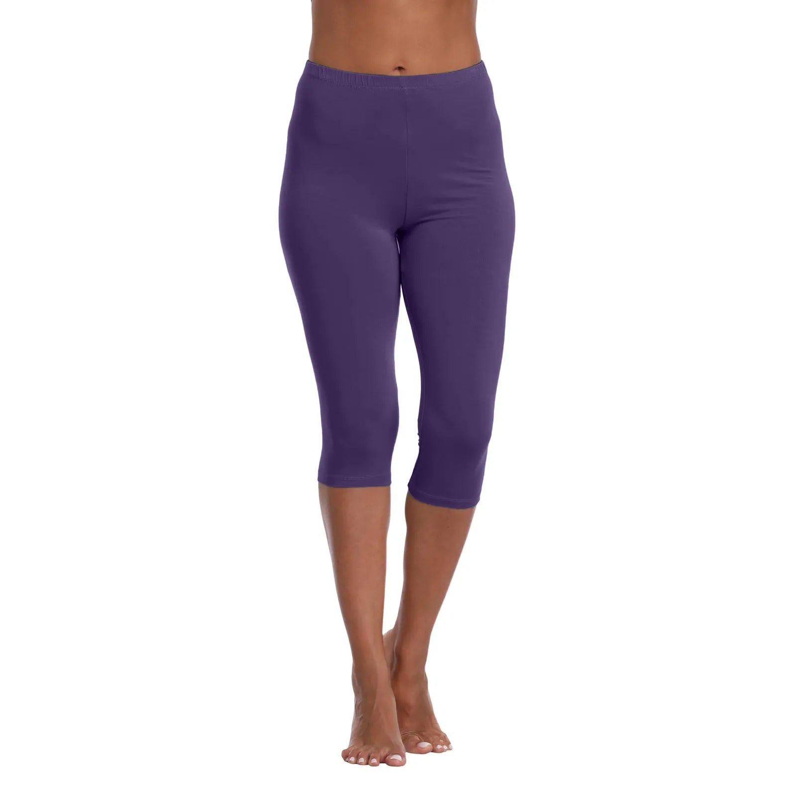 Women's Soft and Comfortable Basic Lightweight Seven Leggings Solid Color Casual Elastic Waist Hip Lift Yoga Pants
