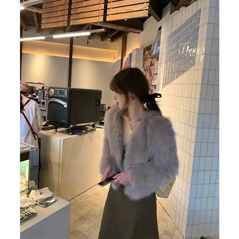 Faux Fur Coat Womens Clothing 2026 New Fashion Casual Imitation Fox Fur Coat Female  Short Loose Comfortable Winter Jacket