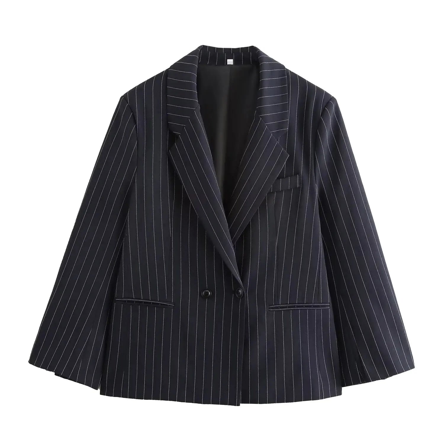 ETJ Fall/Winter 2025 New  Women's Street Fashion oversized pinstripe shoulder-padded loose suit jacket for women