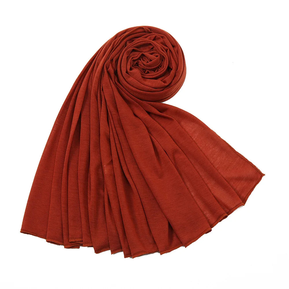 Hot Muslim Fashion Woman Soft Hijabs Scarf Shawl Plain Cotton Jersey Scarves Turban Women Long Shawls Head Wrap Headband Abaya
