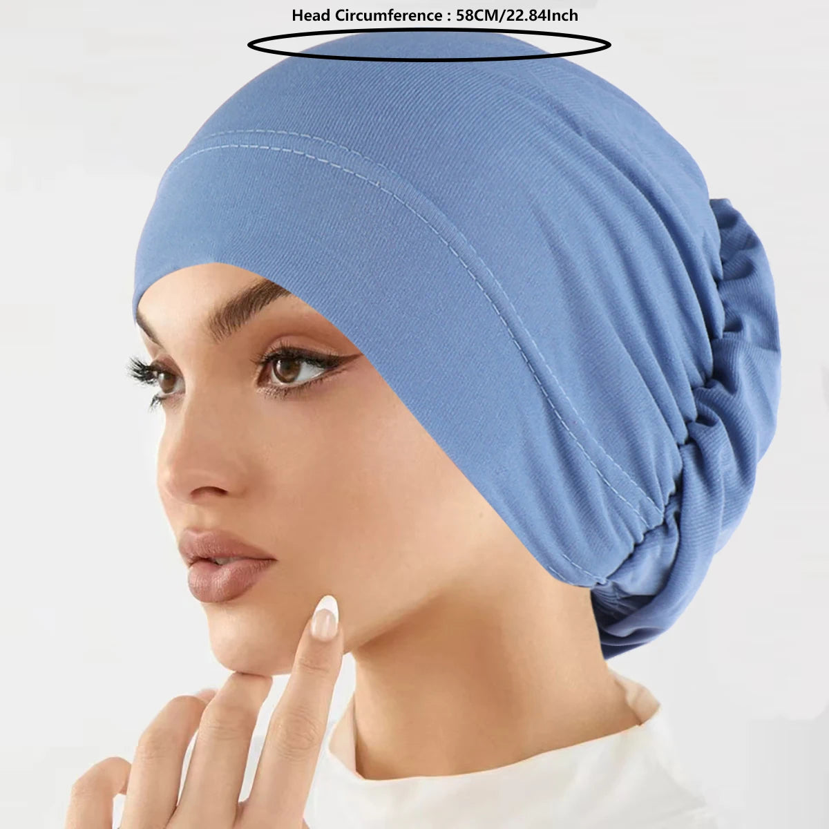 Muslim Fashion Women Hijabs Soft Stretch Solid Color Turban Hat Cancer Chemo Beanies Caps Headwear Headwrap Hair Accessories