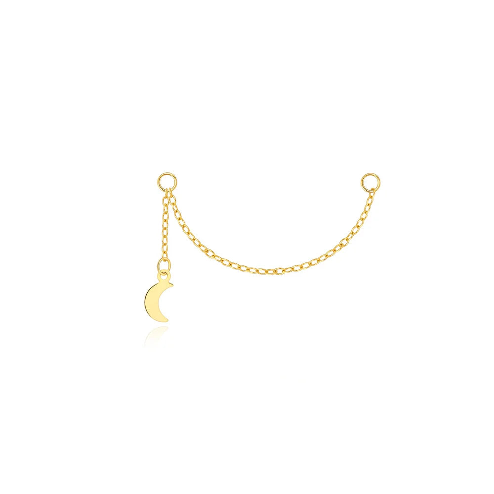 ROXI 925 Sterling Silver DIY 1 Piece Tassel Chain zircon Charms accessory for Women Circle/Piercing Earrings Perforated Jewelry
