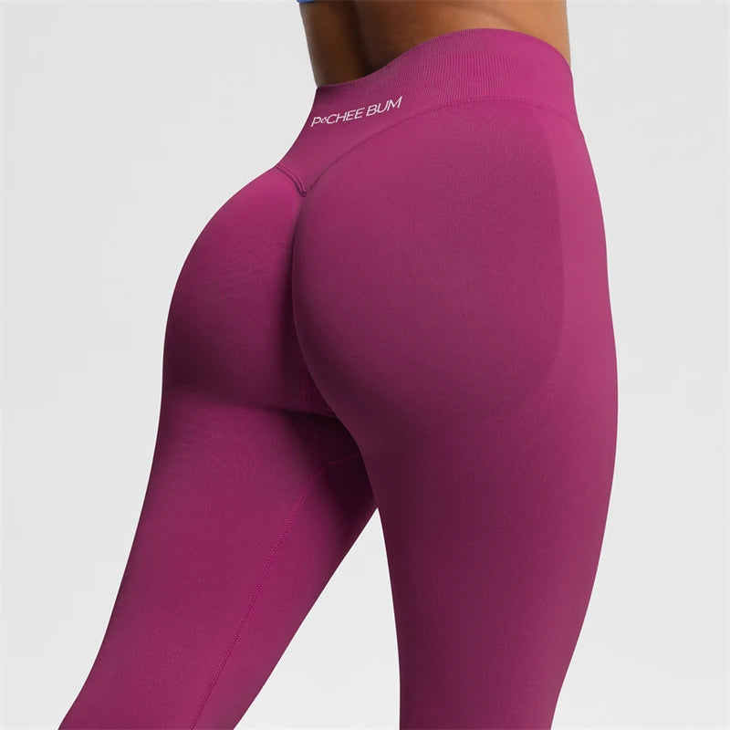 2026 Bum Shaping Leggings Women Seamless Sports Yoga Pants Low Ribbed Band Gym clothes Fitness Workout Scrunch Butt Tight