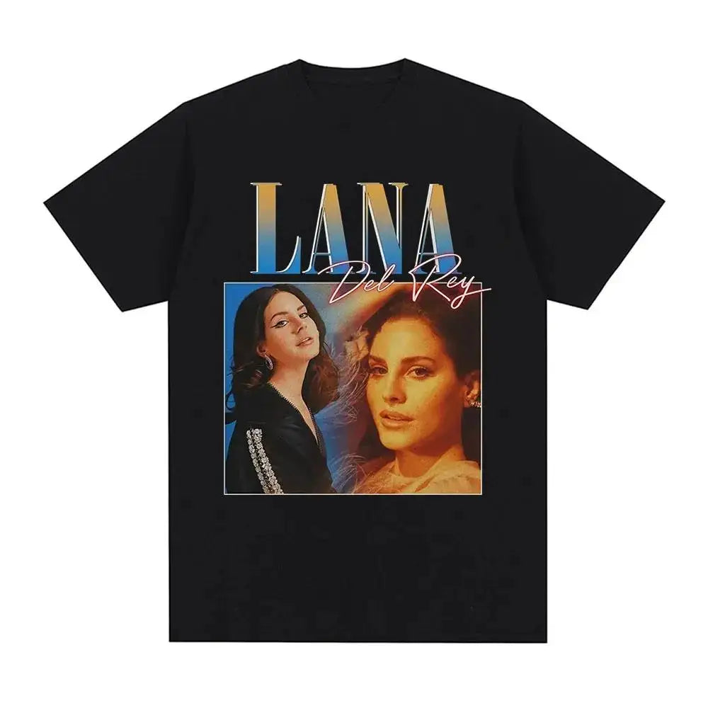 Singer Lana Del Rey Print T Shirt Men Women Fashion Hip Hop Streetwear Harajuku Short Sleeve Plus Size T Shirt Unisex