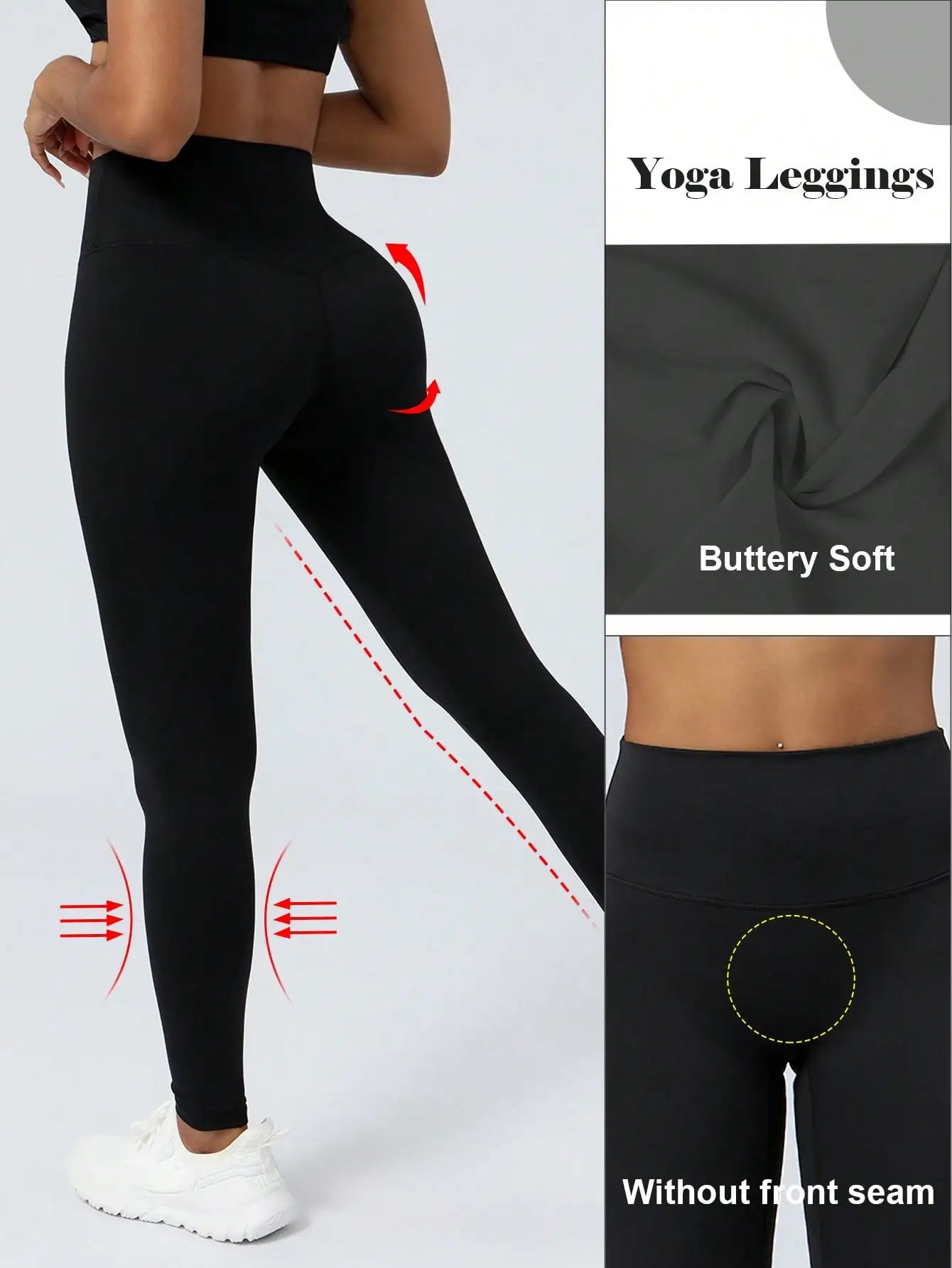 Women's ultra-soft base leggings, high-waisted figure-hugging non-perspiring sports yoga running pants, stretchy tight pants