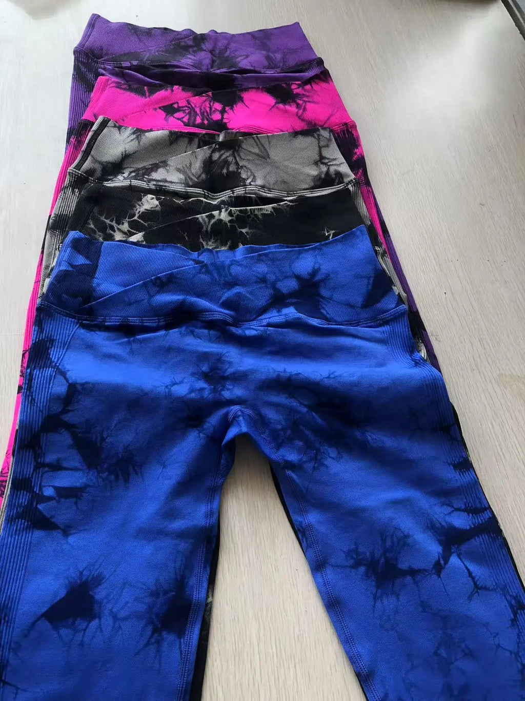 Tie Dye Fitness Legging Woman Push Up Workout Sport Leggings Women Scrunch Butt Female Outfit Gym Seamless Legging Pants