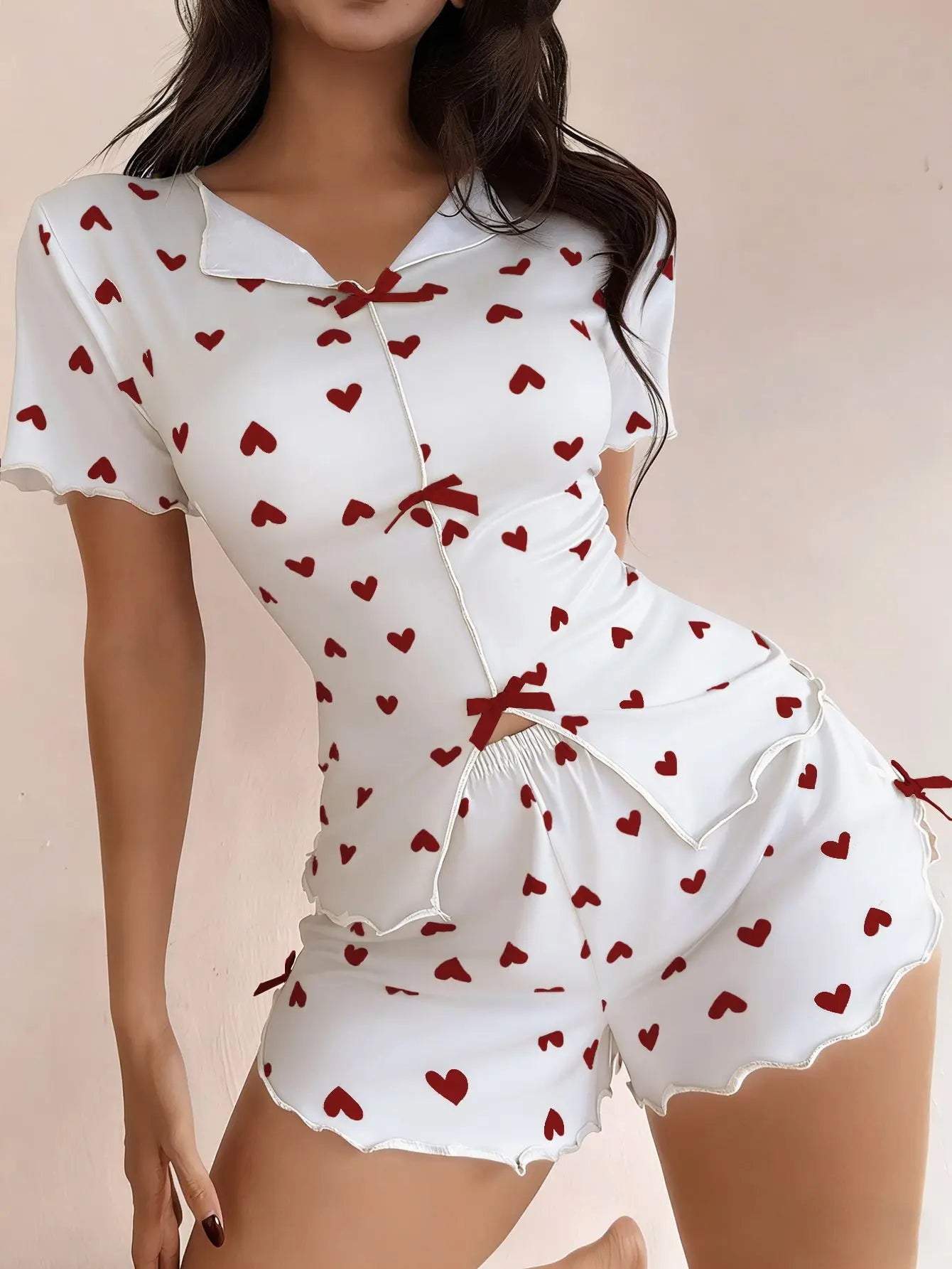 Pyjama Femmes Sexy Short Sleeve Sleepwear Pajama Women Pajamas Sleepwear for Sleeping Women's Pajamas With Trousers Sets Woman