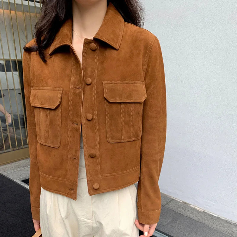 Classic Quality Leather Jacket For Women 2025 Winter Cashmere Suede Leather Coat Female Slimming Versatile Jaqueta Streetwear