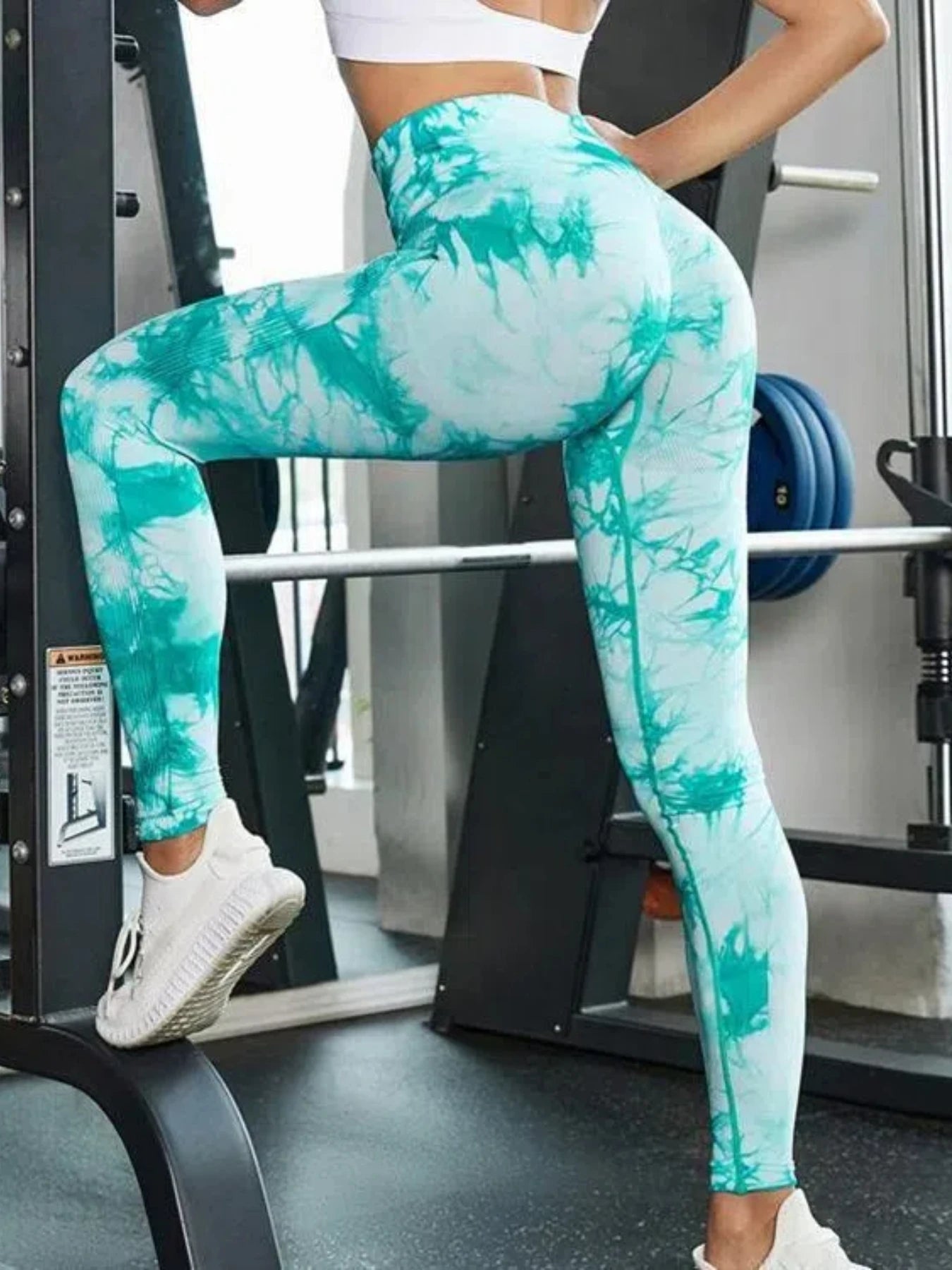 Hip Liftting Seamless Fitness Yoga Leggings Tie Dye Exercise Tights For Women Tummy Control High Waist Workout Pants