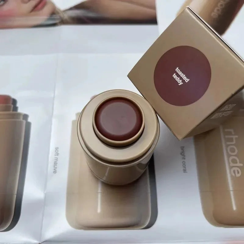 RHODE Pocket Blush Stick Lip Gloss And Cheek Hydrating Stick Natural Rouge Powder Blush Cream Lipstick Cheek Easy To Apply Color