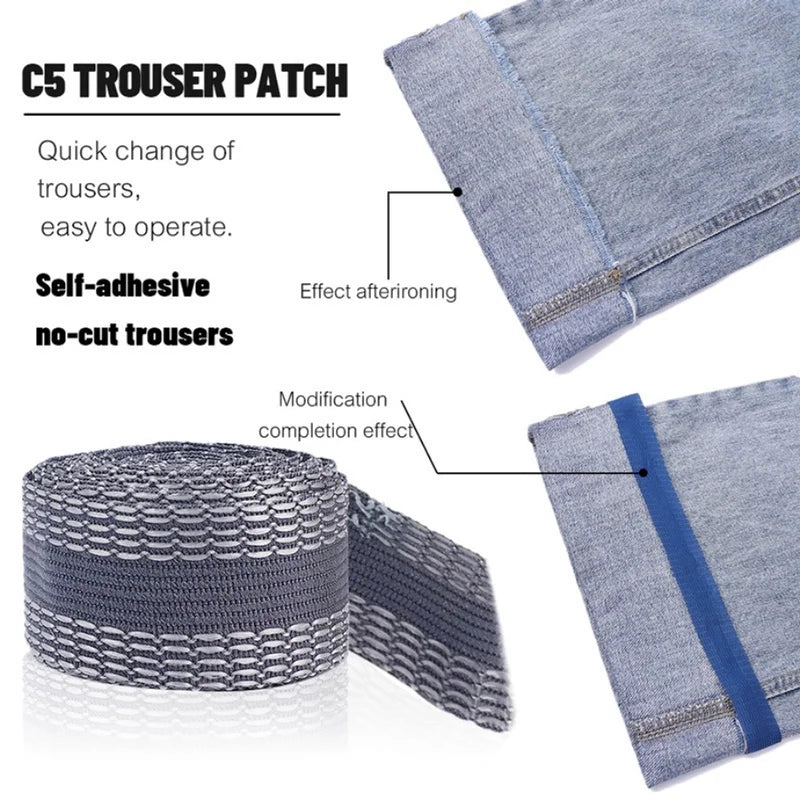 1-5M Self-Adhesive Pants Hem Paste Tape Trouser Edge Paste Iron-on Pant Shorten Repair Jean Hemming Tape For DIY Sewing Fabric