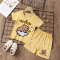 Capybara Cute Pajamas Suit Short Sleeve Sleepwear Cartoon Animal Print Soft Homewear Set Kawaii Silky Home Nightgown Summer Gift