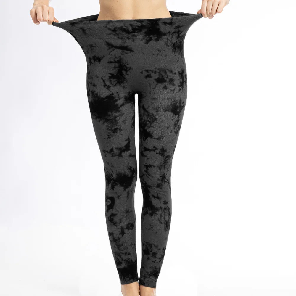 Tie Dye Sports Leggings Women High Waist Skinny Pants Gym Workout Cycling High Elastic Yoga Fitness Leggings for Women